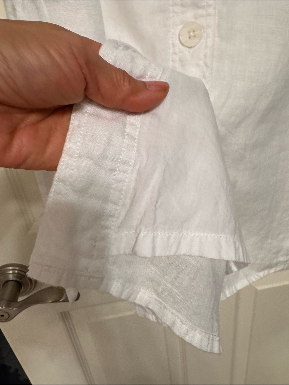 Talbots Petite White Linen-Textured skirt - Picture 5 of 7